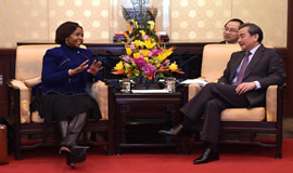 DIRCO Minister Maite Nkoana-Mashabane meeting with her counterpart, Foreign Minister Wang Yi in Beijing, China. DIRCO