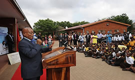 President Jacob Zuma at Marhulana Primary School in Tembisa, Ekurhuleni, as part of government’s Imbizo Focus Week