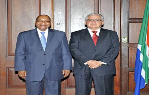 President Jacob Zuma receive Letters of Credence from Ambassador of Chile, Mr Jose Gabriel Zepeda Source: DIRCO