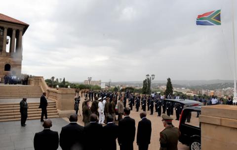 Madiba’s casket leaves the Union Buildings to go back to 1 Military Hospital in Pretoria. Source: GCIS