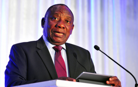 President Cyril Ramaphosa addressing the Presidential Golf Challenge Prize-Giving Gala Dinner in Cape Town. GCIS