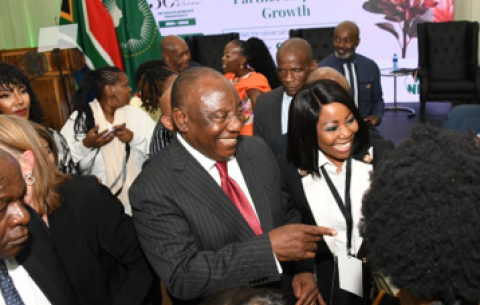 President  @CyrilRamaphosa   at the launch of the #30YearReview Report of South Africa's Democracy held at the Sefako Makgatho Presidential Guesthouse in Tshwane. 