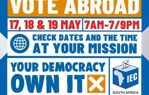 Attention South Africans abroad!    Voting times are steady at 7AM-7PM for most missions, except for London and Washington.  London Mission: Voting stations open from 7AM-9PM on 18 and 19 May.  Washington Mission: Voting stations open from 7AM-9PM on 18 May.