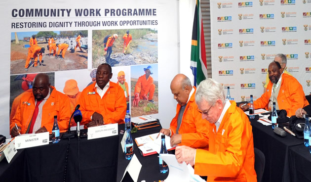 Public Works Minister Thulas Nxesi and Deputy President Cyril Ramaphosa chairing  Public Employment  Programme-Interministerial Committee (PEP-IMC) at Orange Farm Skill Centre. GCIS
