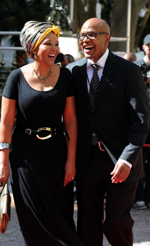 Mr Jimmy Manyi and his partner Stella pose for photographers on arrival at Parliament. Source: GCIS