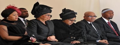 Family members and dignitaries at the funeral of President Mandela.
