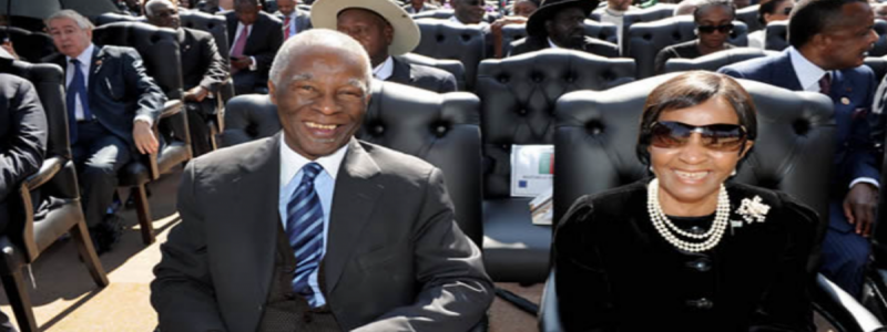 Former President Thabo Mbeki with his wife Ms Zanele Mbeki attending the Presidential Inauguration in 2014.