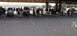 Sparsely populated taxi rank in Cape Town. Image: SABC