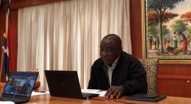 President Ramaphosa in a virtual meeting/File image.