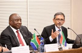 Minister Patel with President Ramaphosa at the UNGA in New York.