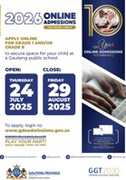 Over 600 000 Grade 1 and 8 online applications recorded in Gauteng