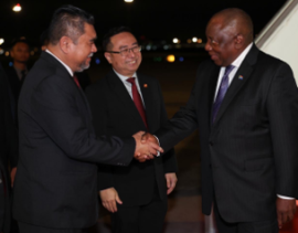 President Ramaphosa arrives in Kuala Lumpur, Malaysia.