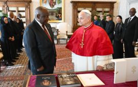 President Ramaphosa and Pope Leo XIV at The Vatican.