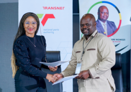 Acting TNPA Chief Executive, Phyllis Difeto, and uMhlathuze Mayor Xolani Ngwezi.