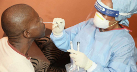 Patient undergoes COVID-19 test.