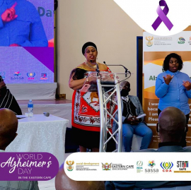 Social Development Deputy Minister, Hendrietta Bogopane-Zulu, at the World Alzheimer's Day dialogues in the Eastern Cape.