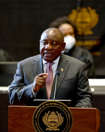 President Cyril Ramaphosa at the Cape Town City Hall, responding to the SONA Debate.