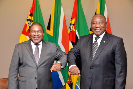 Presidents Cyril Ramaphosa and Mozambique's Filipe Nyusi.