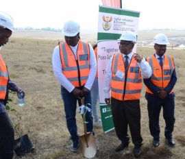 Minister Nzimande at the sod turning ceremony.