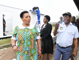 Premier Dube-Ncube on an oversight visit to KwaXimba.