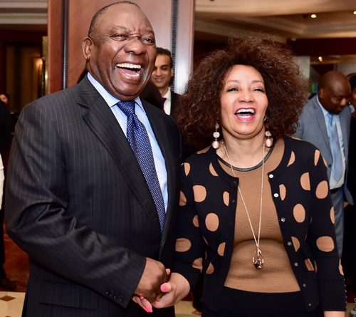 President Cyril Ramaphosa welcomed by Minister Lindiwe Sisulu on arrival in London