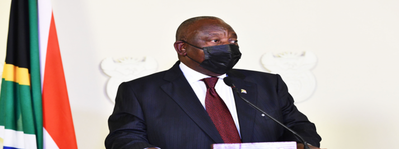 President Ramaphosa addresses the nation for the first time on the outbreak of the COVID-19 pandemic in March 2020..