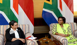 International Relations and Cooperation Minister Maite Nkoana-Mashabane and Indonesia Foreign Minister Retno Marsudi. DIRCO