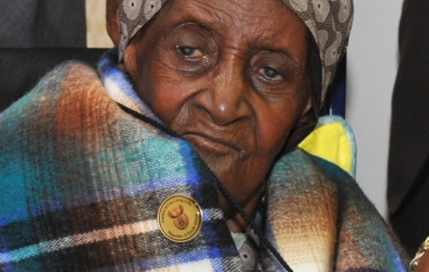 One of the oldest people in the country, 130-year-old Johanna Ramatse at the launch of the Older Persons Week at the Sefako Makgatho Presidential Guest House in Pretoria. Source: GCIS