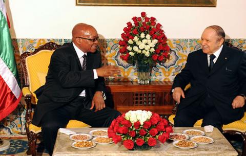 President Jacob Zuma and Algerian President Abdelaziz Bouteflika at the Presidential Palace in Algeria. Source: GCIS