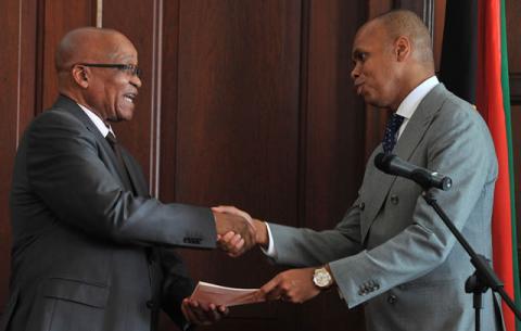 President Zuma receives letters of credence from Ambassador-designate Patrick Gaspard of the USA. Source: GCIS