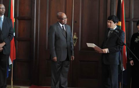 President Zuma receives letters of credence from Ambassador-designate Odonjil Banzragch of Mongolia. Source: GCIS