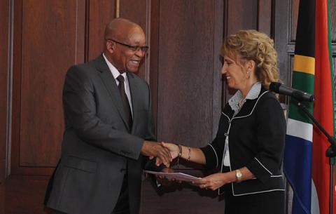 President Zuma receives letters of credence from Maria Diamatopoulou of the Hellenic Republic. Source: GCIS