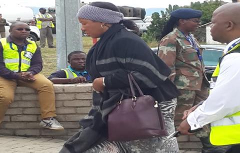 Mandela's eldest daughter, Makaziwe, arrives at Mthatha Airport ahead of the arrival of Madiba's body. Source: SAnews