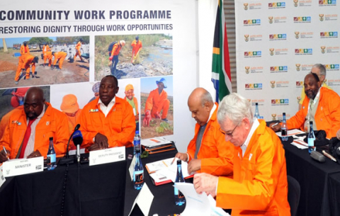 Public Works Minister Thulas Nxesi and Deputy President Cyril Ramaphosa chairing  Public Employment  Programme-Interministerial Committee (PEP-IMC) at Orange Farm Skill Centre. GCIS