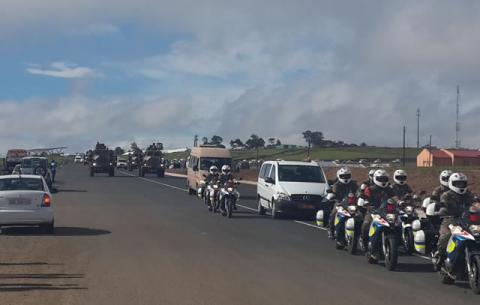 Officials performing a full rehearsal of the procession that will take place on Saturday as Madiba’s body makes its way home. Source: SAnews