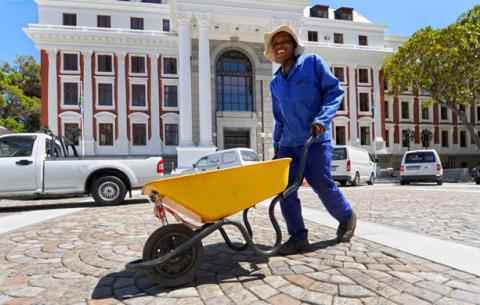 Workers making final preparations ahead of the State of the Nation Address by President Jacob Zuma in Parliament. Source: GCIS