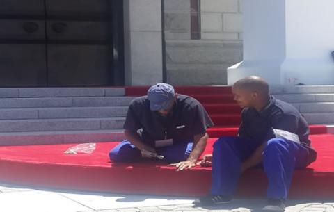 Workers making final preparations ahead of the State of the Nation Address by President Jacob Zuma in Parliament. Source: SAnews