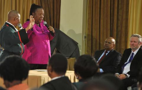Science and Technology Minister Naledi Pandor being sworn in by Chief Justice Mogoeng Mogoeng. Source: GCIS
