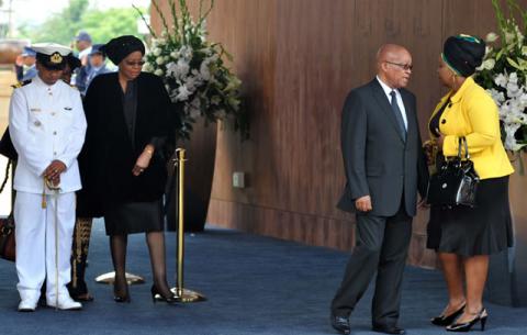 Graca Machel, President Zuma and Bongi Zuma at the Union Buildings. Source: GCIS