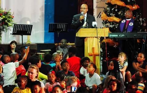 President at Bryanston Methodist Church at a prayer service for Madiba. Source: GCIS