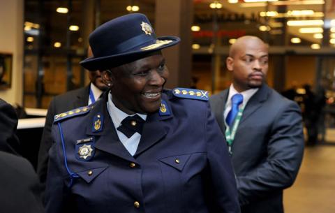 National Police Commissioner Riah Phiyega at FNB Stadium for Madiba memorial. Source: GCIS