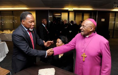 Deputy President Kgalema Motlanthe and Archbishop Desmond Tutu. Source: GCIS