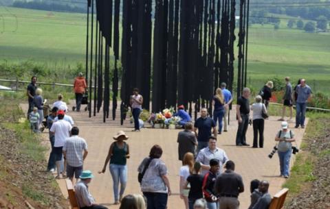 KwaZulu-Natal residents pay their respects to Madiba at the Mandela Capture Site outside Howick. Source: Reinhardt Hartzenberg