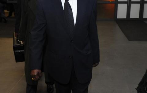 Former Namibian President Sam Nujoma at Madiba memorial, FNB Stadium. Source: GCIS