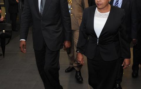 Kenyan President Uhuru Kenyatta at Mandela memorial, FNB Stadium. Source: GCIS