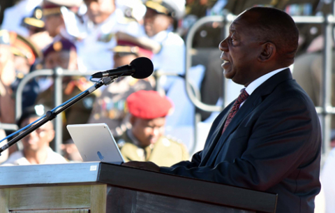President and SANDF Commander-in-Chief Cyril Ramaphosa attends Armed Forces Day in Kimberley. GCIS