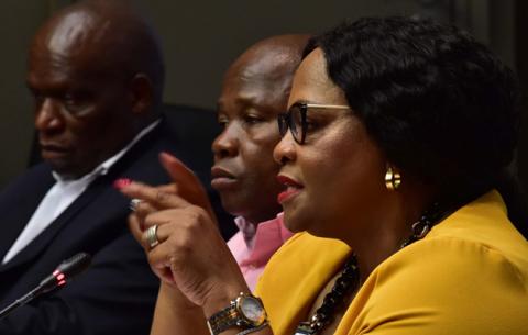 Water and Sanitation Minister Nomvula Mokonyane briefs on the drought.