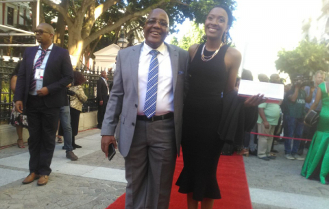 Health Minister Health Minister Aaron Motsoaledi  and daughter arrive for SONA 