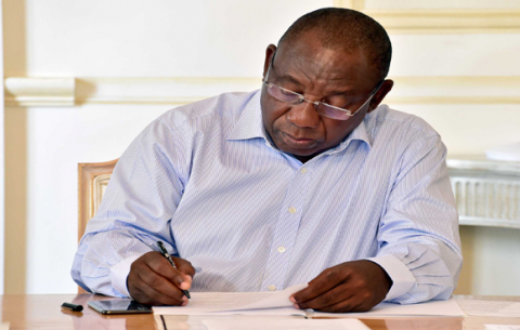 President Cyril Ramaphosa preparing his SONA 2018 speech at his official residence in Cape Town. 