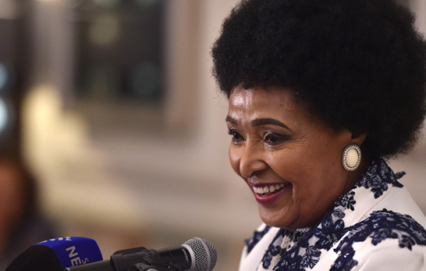 A radiant Mama Winnie on her 80th.